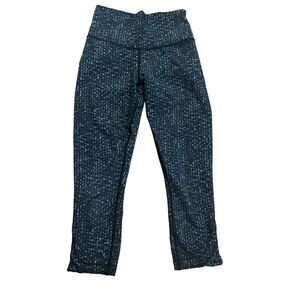 Lululemon True Self Crop II Samba Snake‎ Battleship Black leggings 6